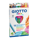GIOTTO Mega Tri Colouring Pencils (12 Pack)